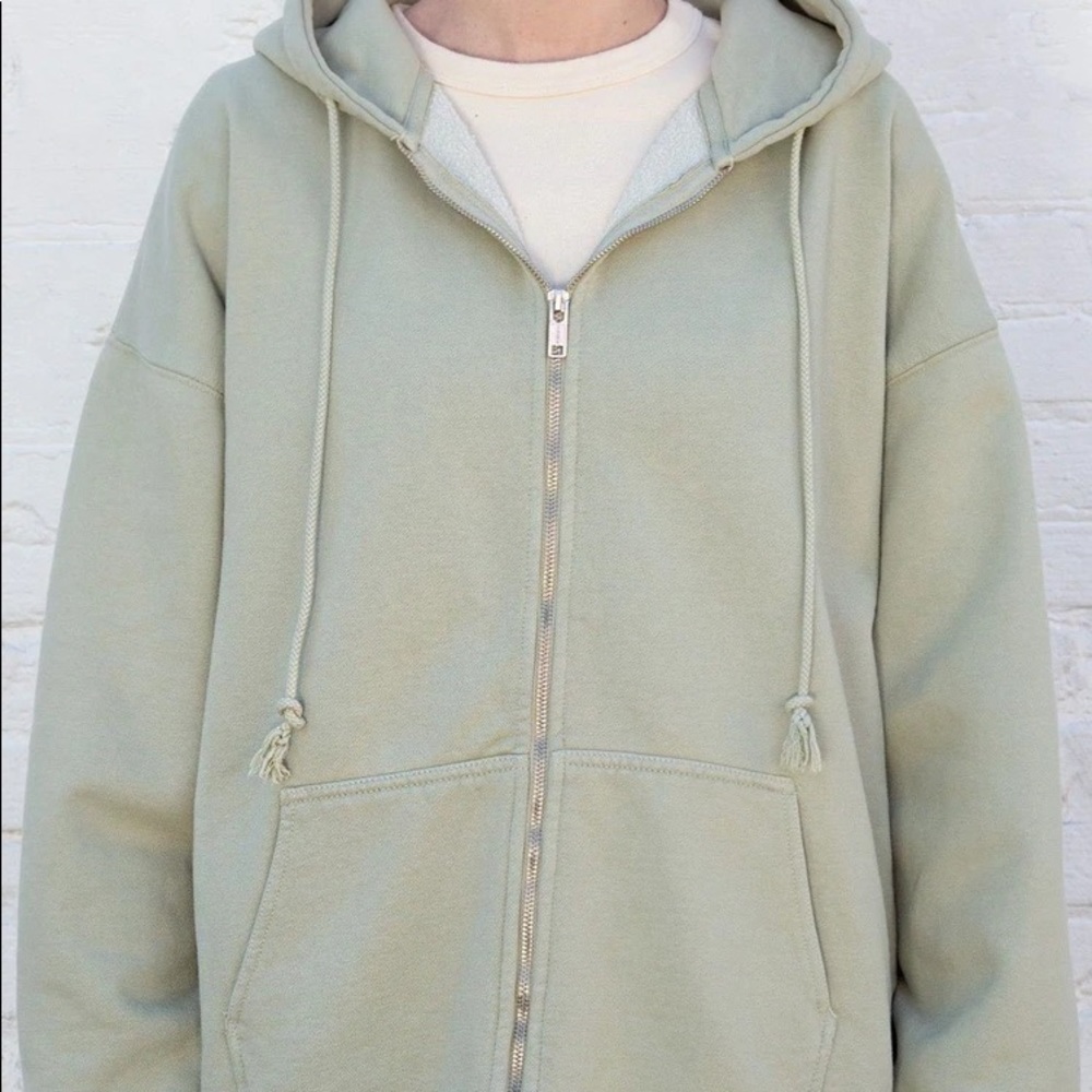 Brandy Melville sage green CHRISTY HOODIE jacket oversized